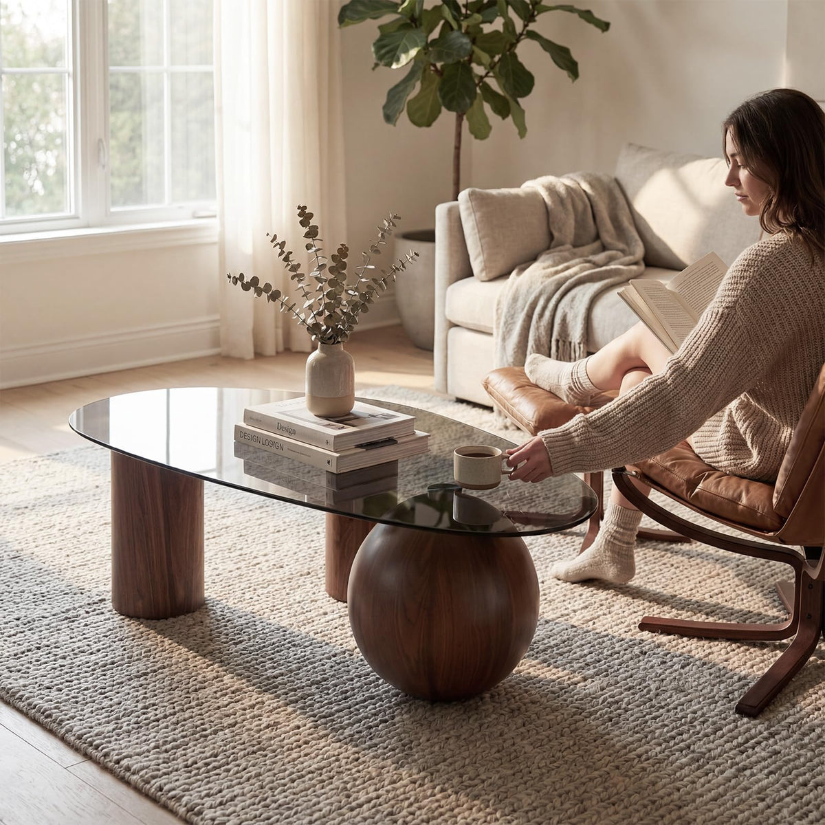 Smoked Glass Cloud Coffee Table
