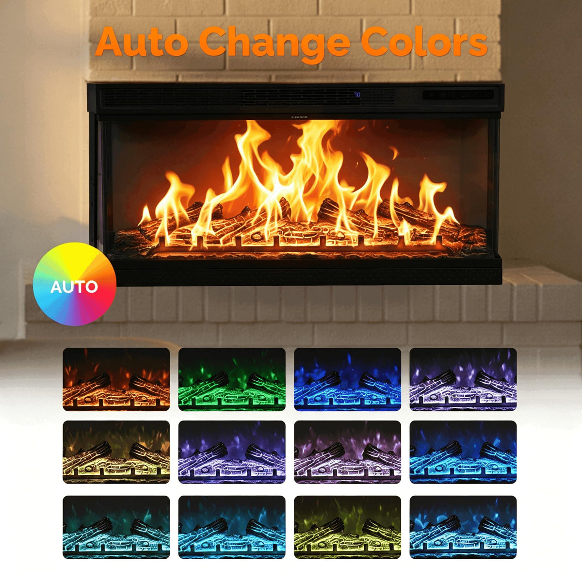 3-Sided Electric Fireplace Insert