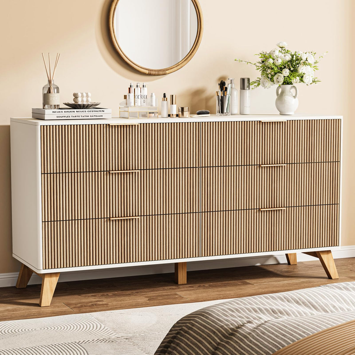 Fluted 6-Drawer Dresser