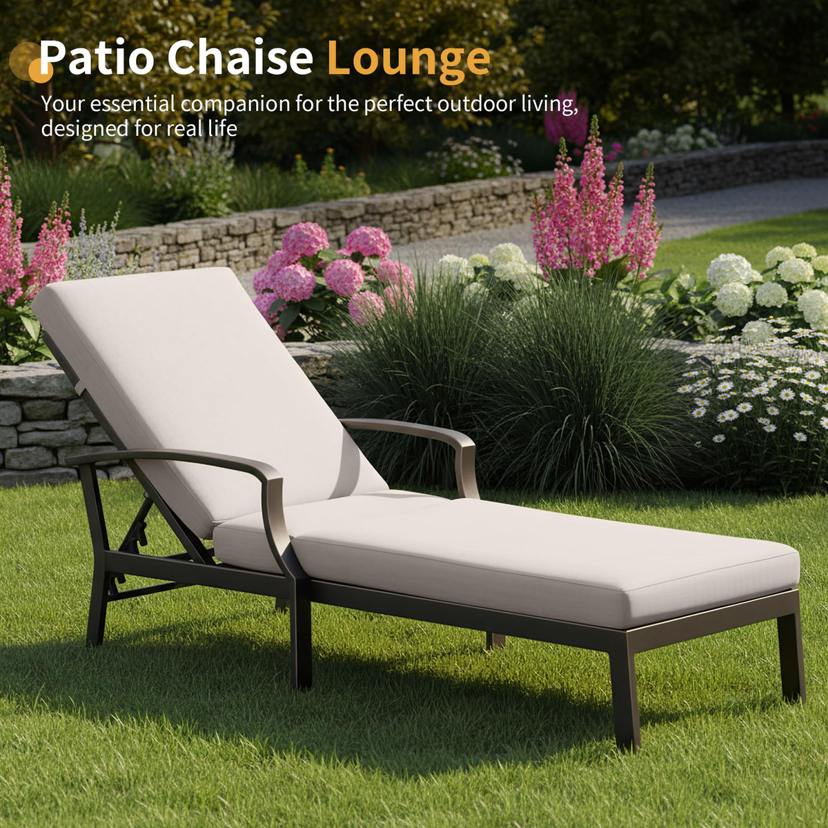 Adjustable Aluminum Patio Chaise Lounge