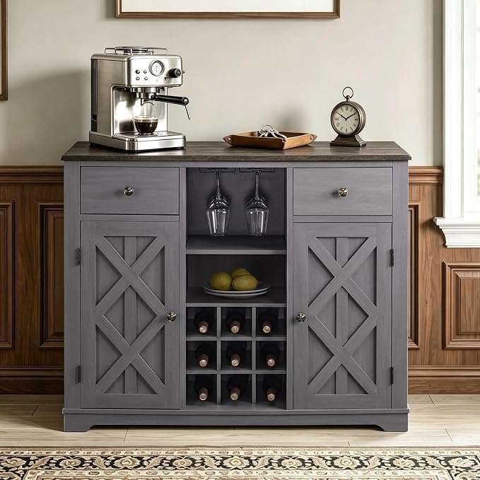 Navy Wine Bar Cabinet