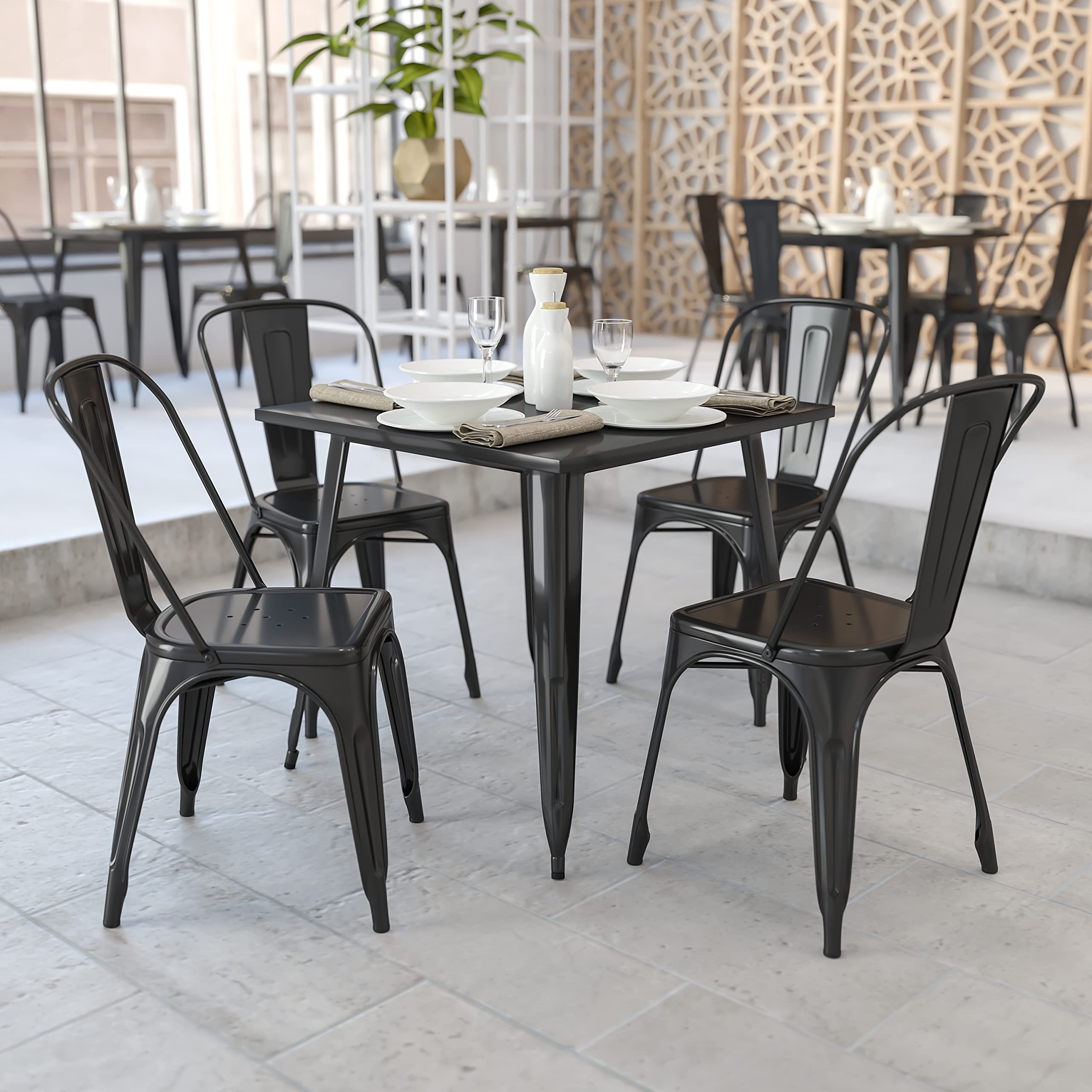 Square Metal Café Table | Indoor-Outdoor