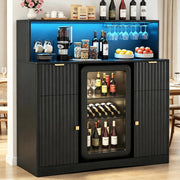 Black Fluted Bar Cabinet