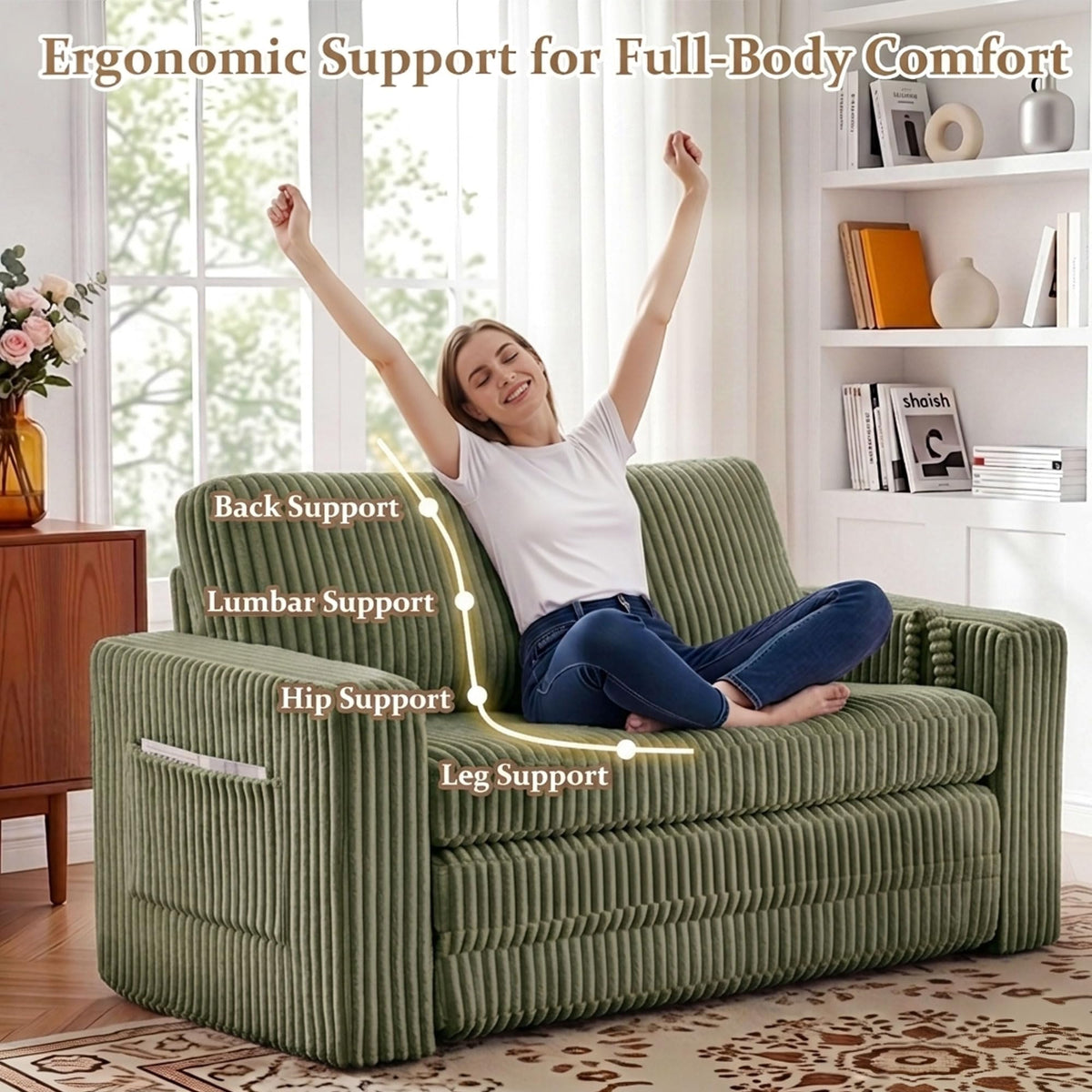 Corduroy Loveseat Sofa Bed