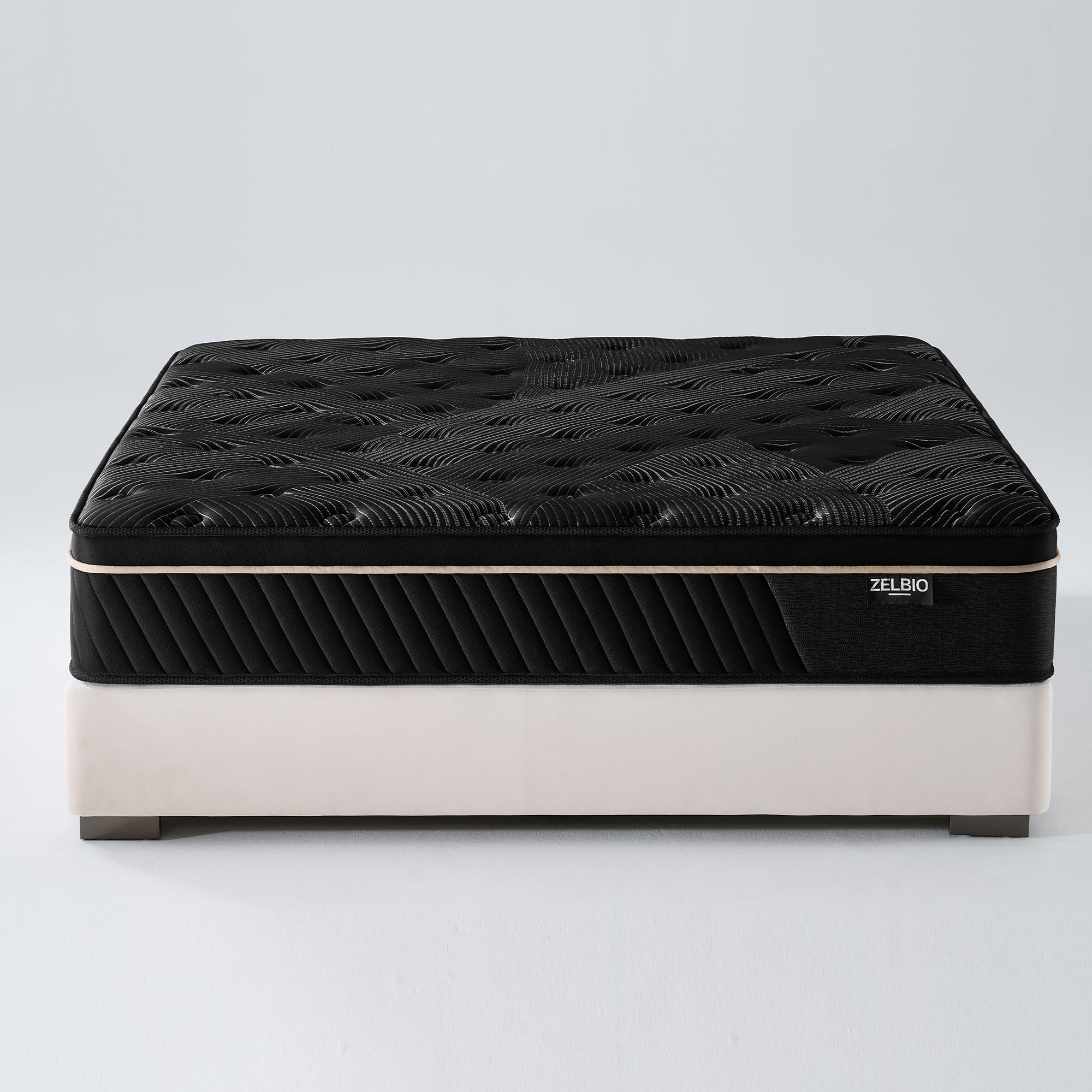ZELBIO Gel Memory Foam Mattress 12 Inch Hybrid Full XL Mattress, Premium Knitted Fabric Cover, Pocket Coil Support, Motion Isolation, CertiPUR-US