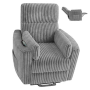 Round Power Lift Recliner Chair with Faux Fur