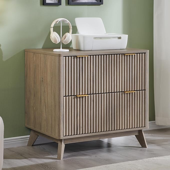 Fluted 2-Drawer Lateral File Cabinet