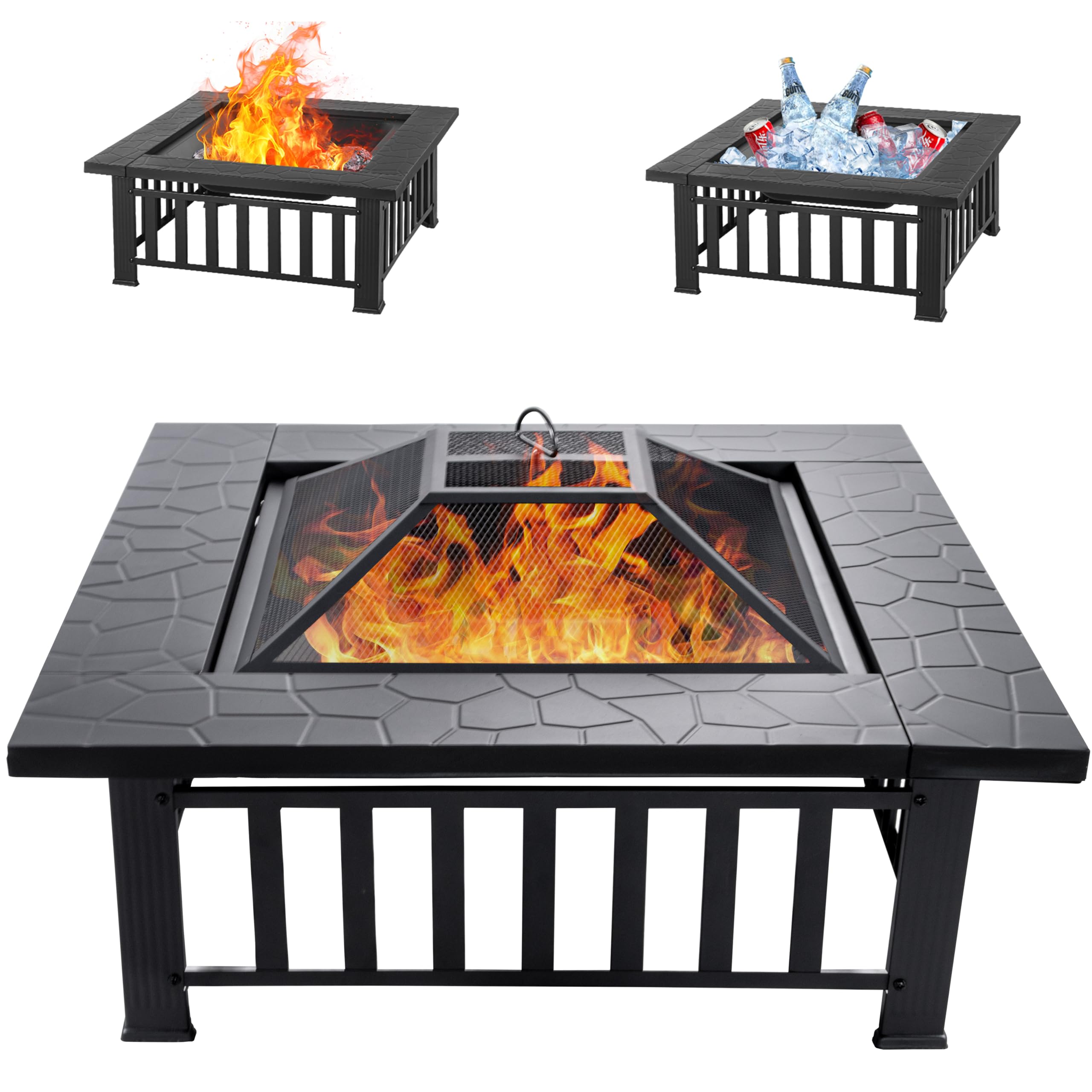 36" Square Outdoor Fire Pit Table