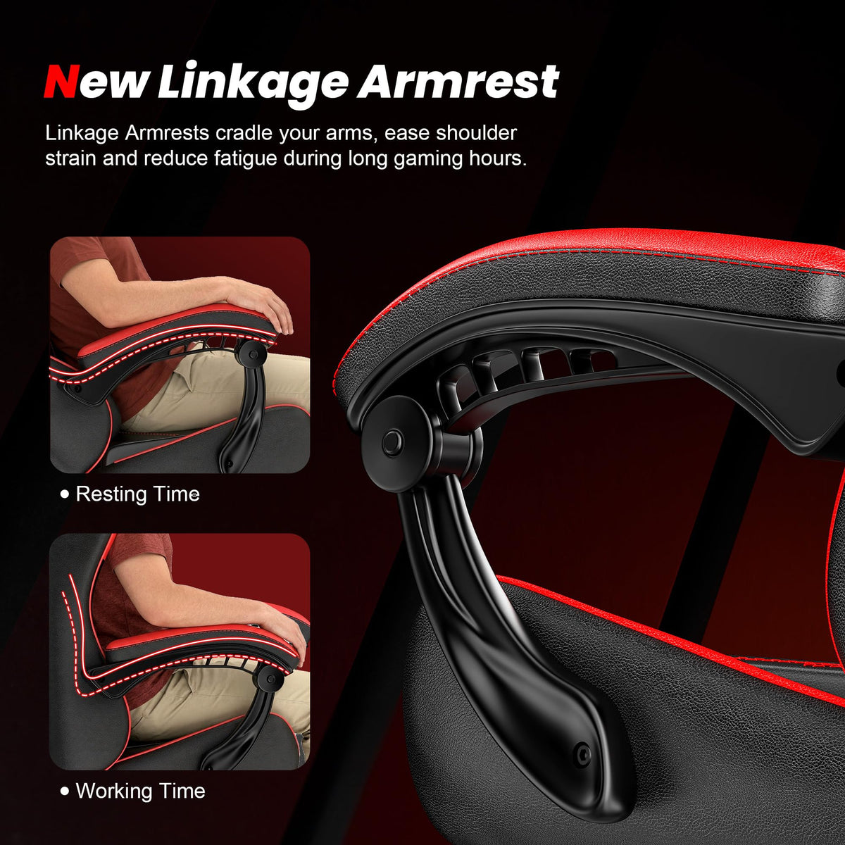 Red Gaming Chair with Footrest