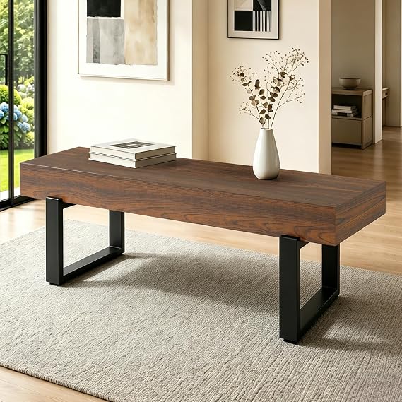 Industrial MDF Bench with Metal Legs