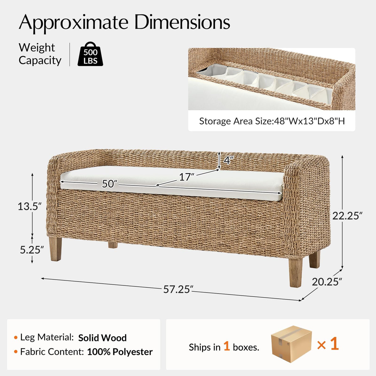 Woven Storage Bench