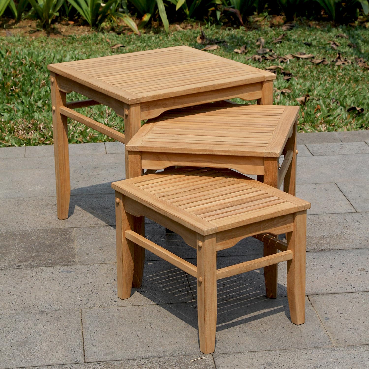 Teak Nesting Side Tables Set of 3