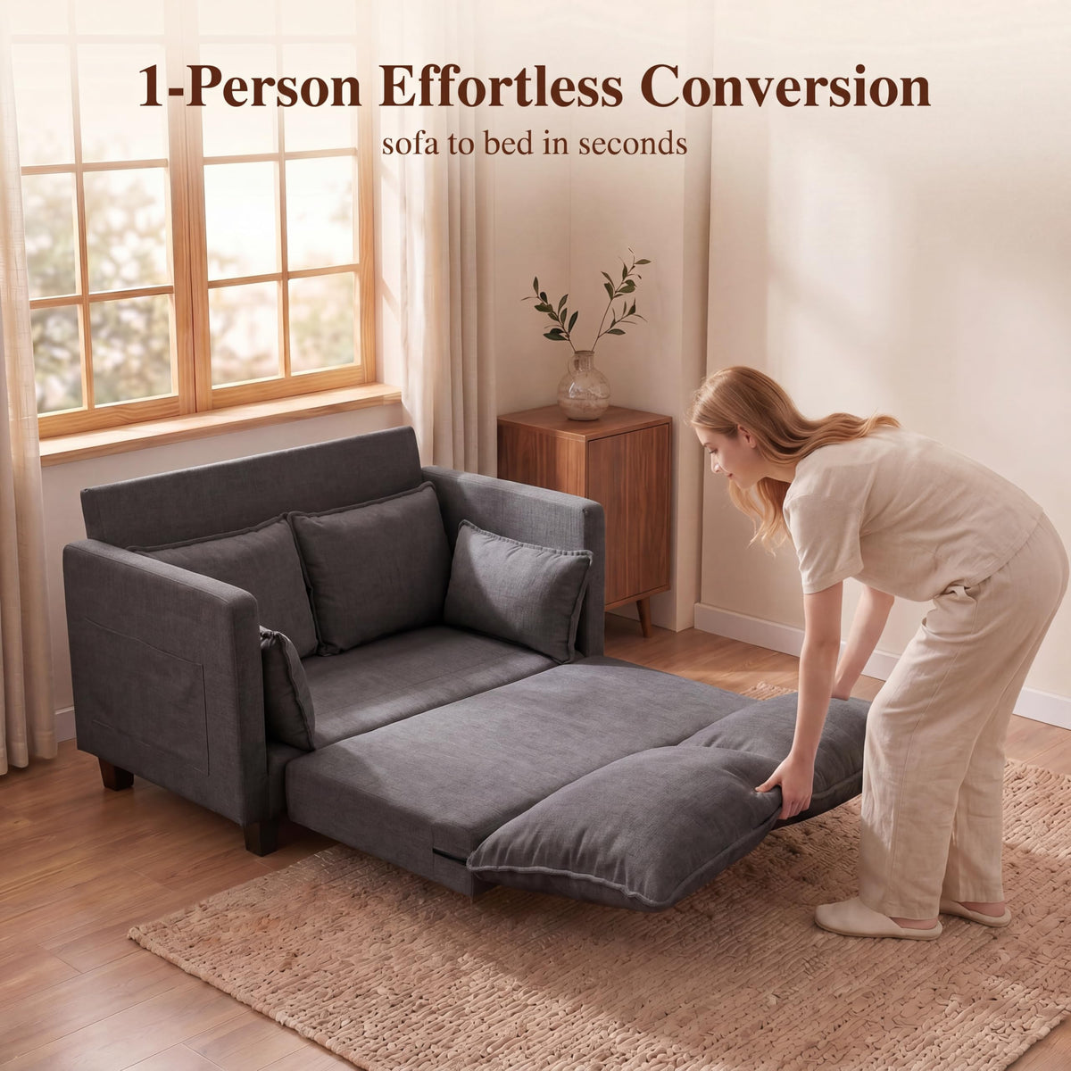 Chenille Loveseat Sofa Bed