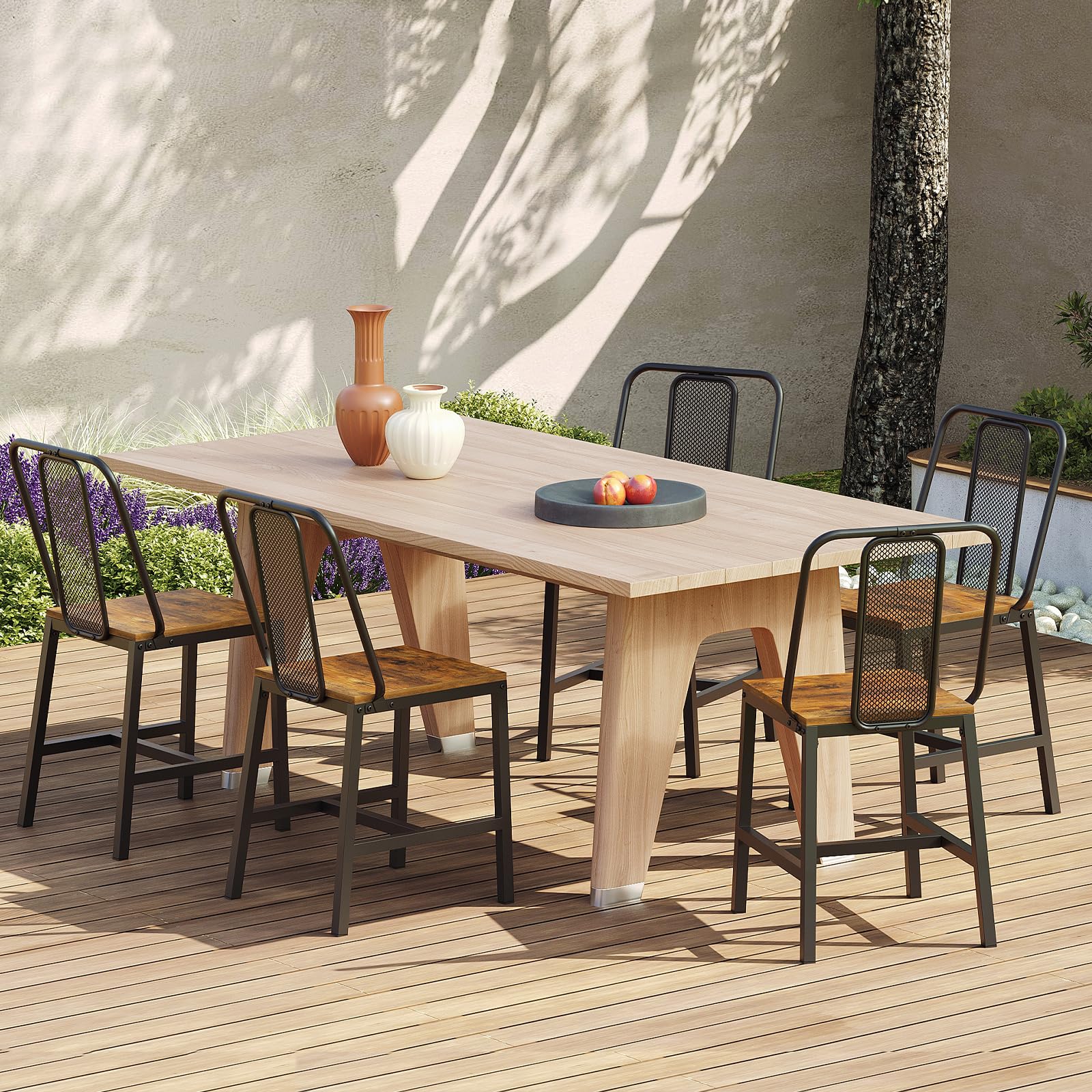 Industrial Dining Chairs Set of 4