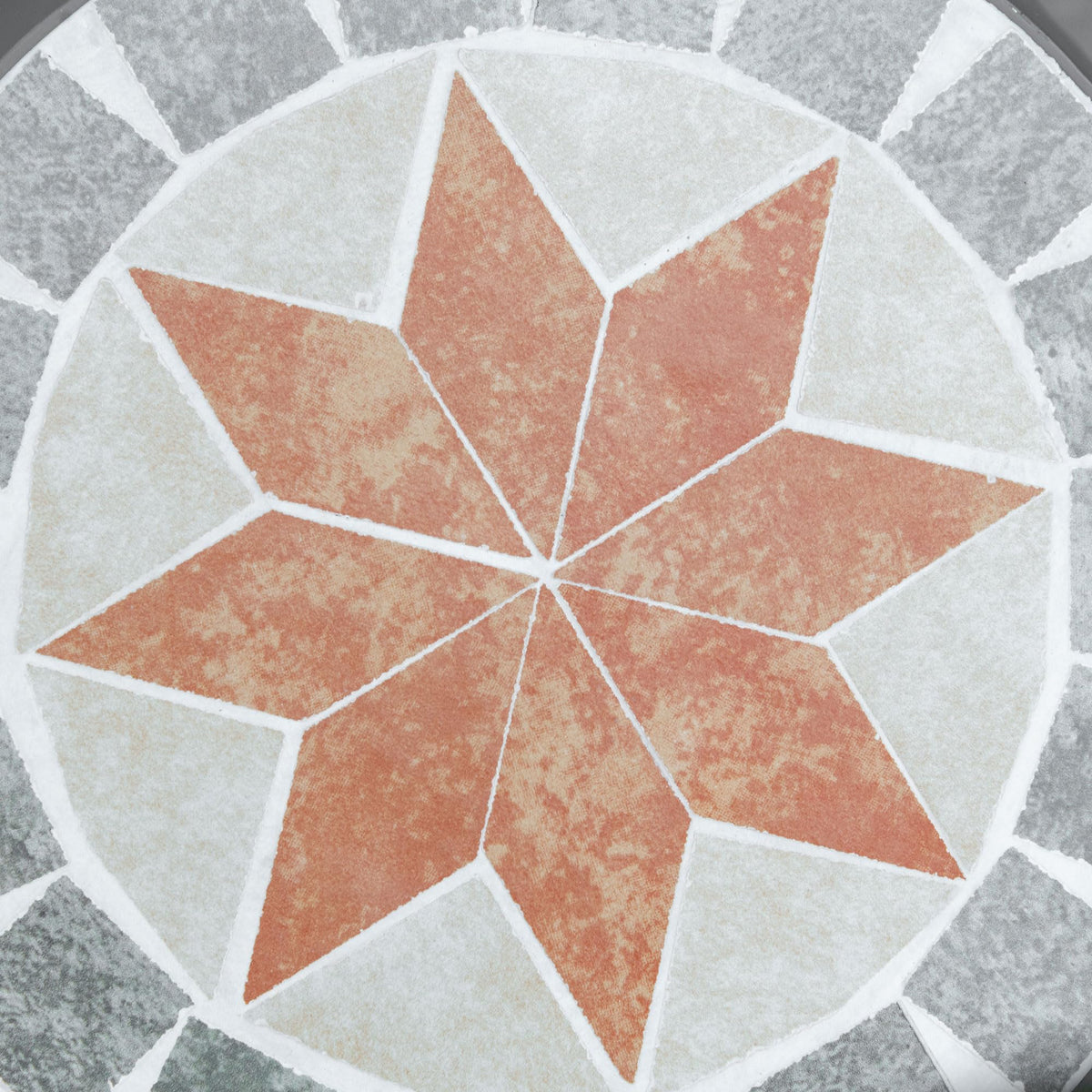 Outsunny Decorative Outdoor Stool, 12" Round Patio Side Table, Mosaic Gray