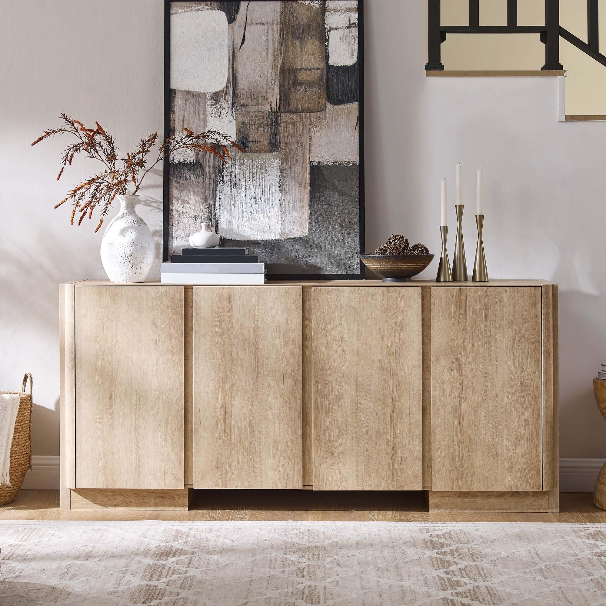 66-Inch Sideboard Buffet Cabinet with Adjustable Shelves