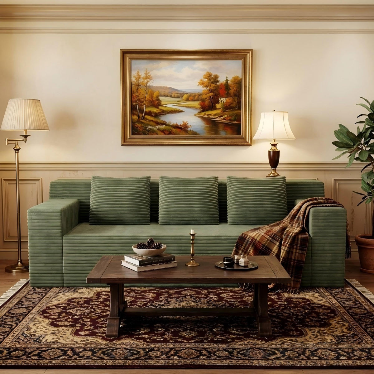 Corduroy Floor Loveseat