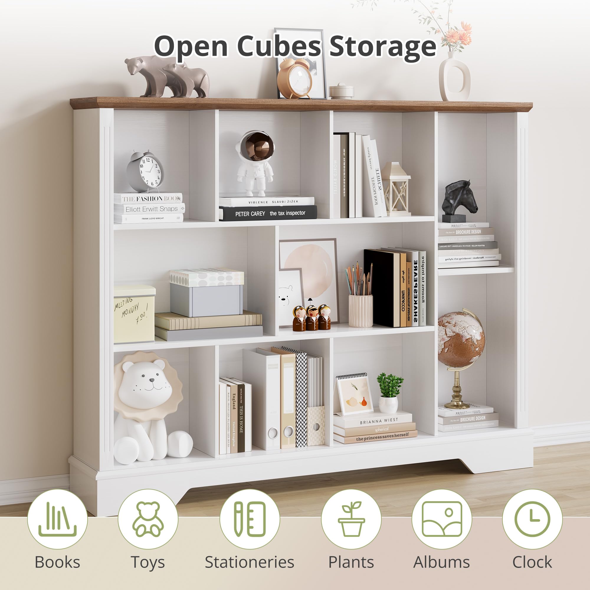 10-Cube Open Bookcase with Base
