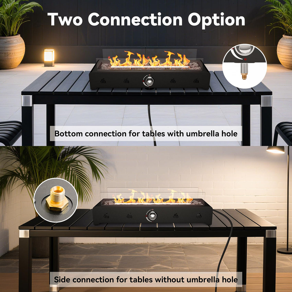 Onlyfire 28'' Outdoor Tabletop Fire Pit Propane Gas Side-mounted Firepit