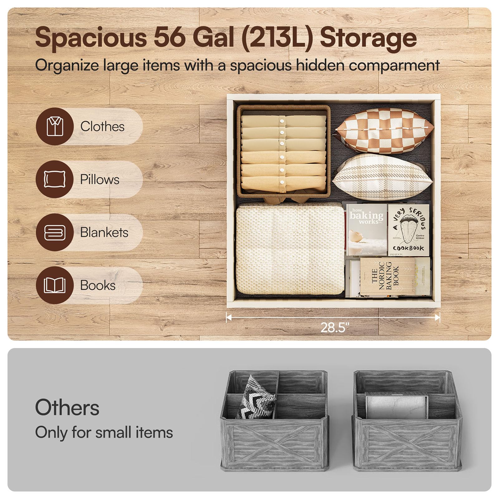 3-Piece Farmhouse Coffee Table Set with Lift-Top & Charging End Tables
