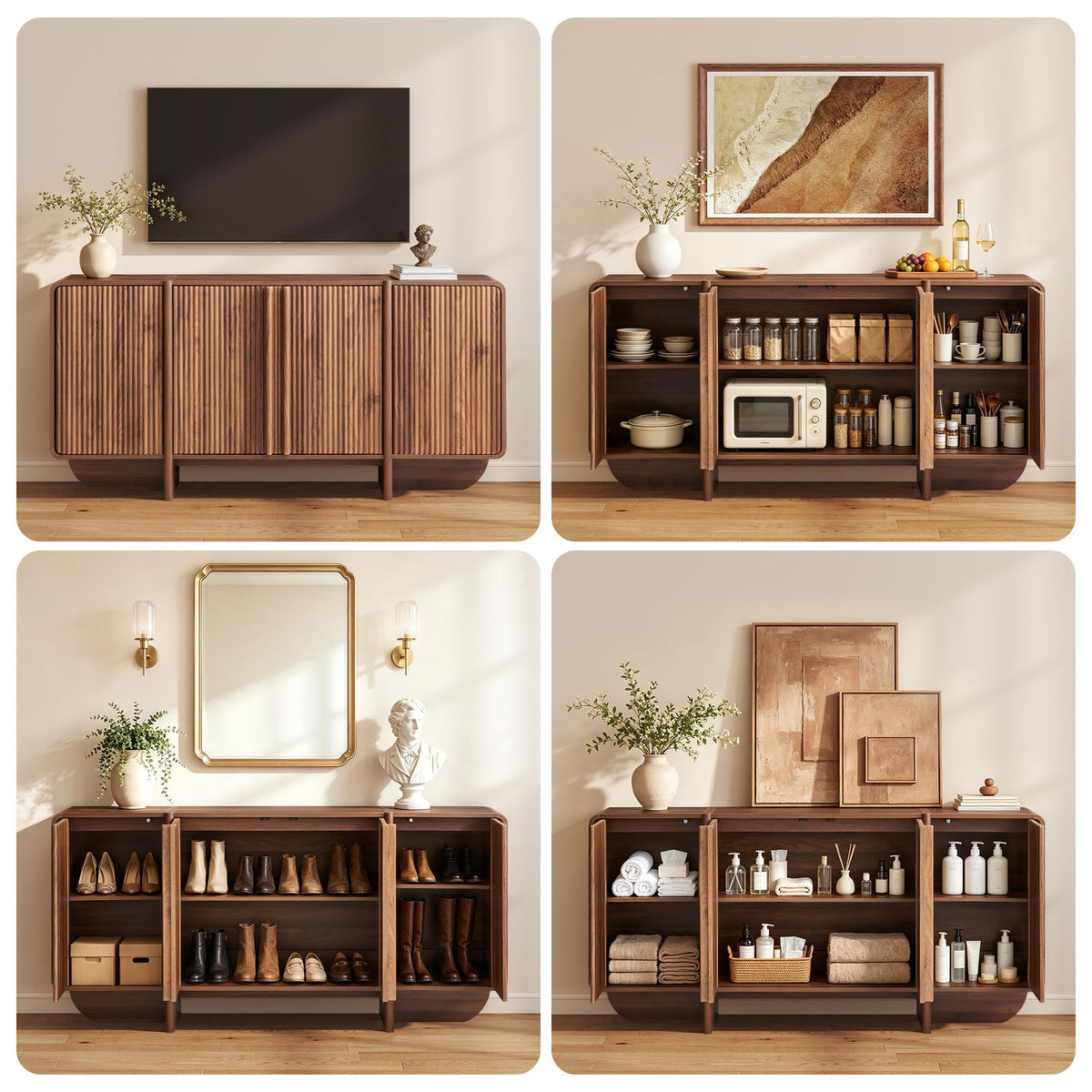 Fluted 4-Door Sideboard