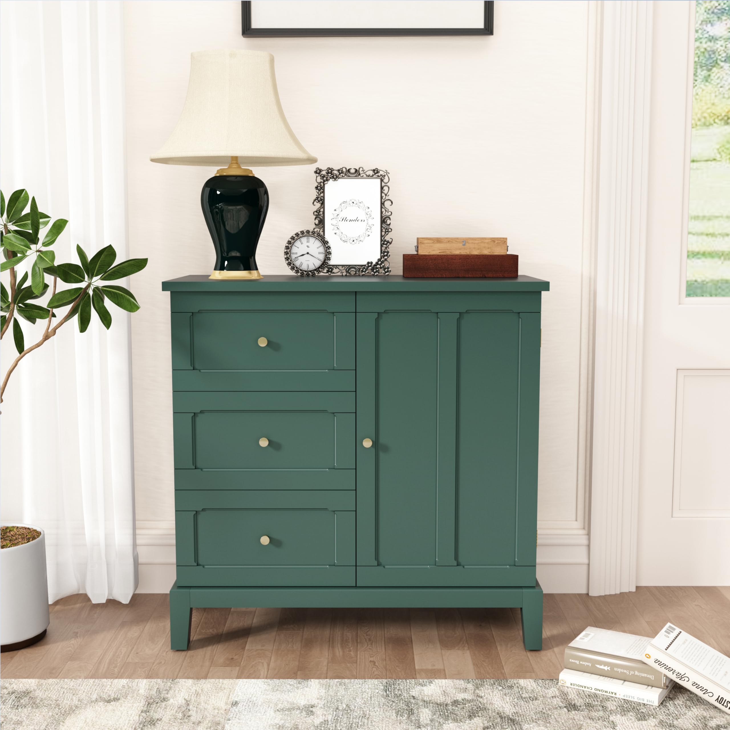 Accent Cabinet with 3 Drawers and Door