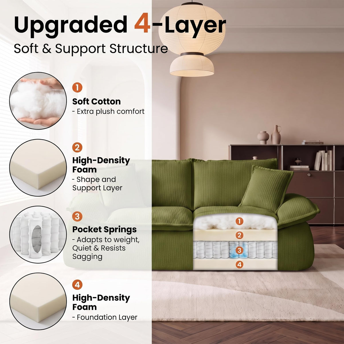 Oversized Loveseat Sofa