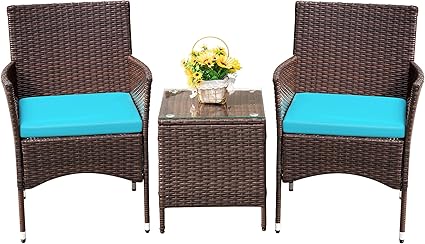 3-Piece PE Rattan Patio Furniture Set