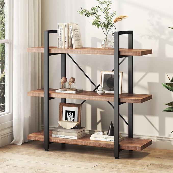 Rustic Solid Wood Bookshelf
