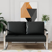Faux Leather Loveseat Sofa