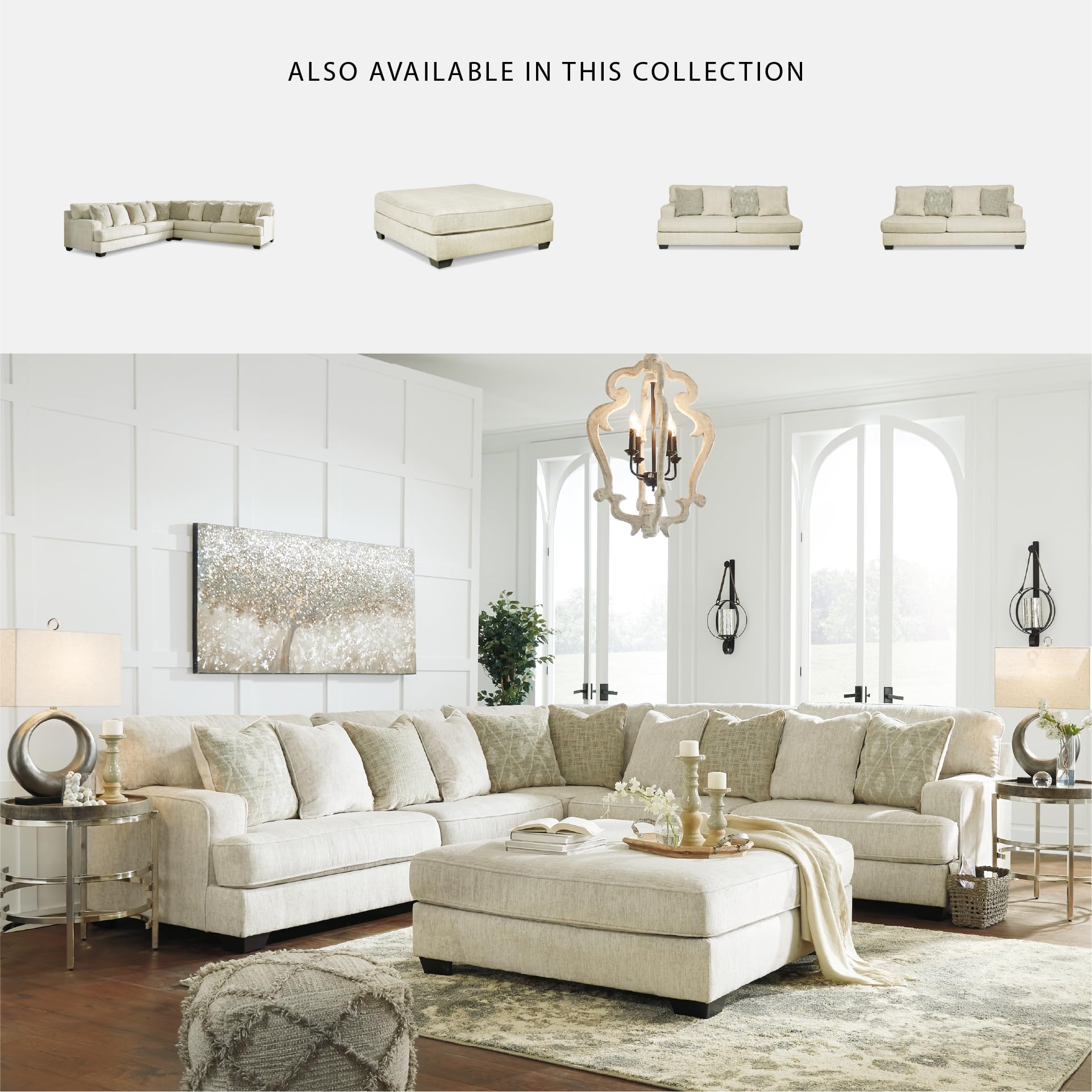 Beige Microfiber L-Shaped Sectional Sofa with Reversible Cushions