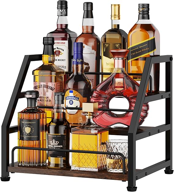 Multi-Tier Wine Rack with Fabric Drawer
