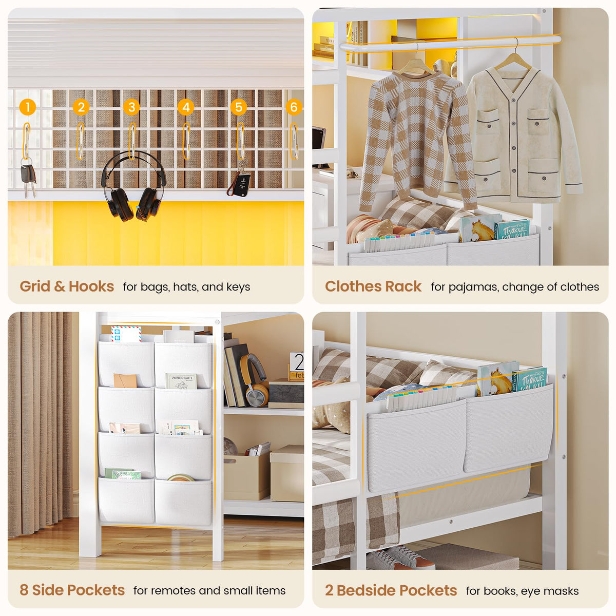 Twin Over Twin Bunk Bed with Desk