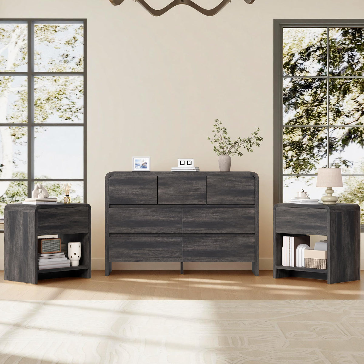 3-Piece Bedroom Set with 7-Drawer Dresser