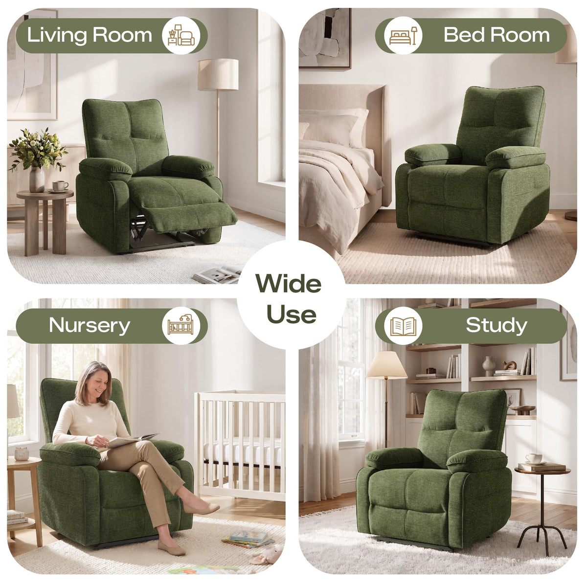 Green Wall Hugger Recliner