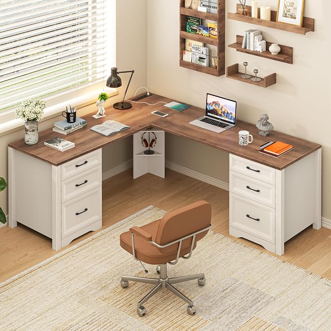 L-Shaped Farmhouse Desk