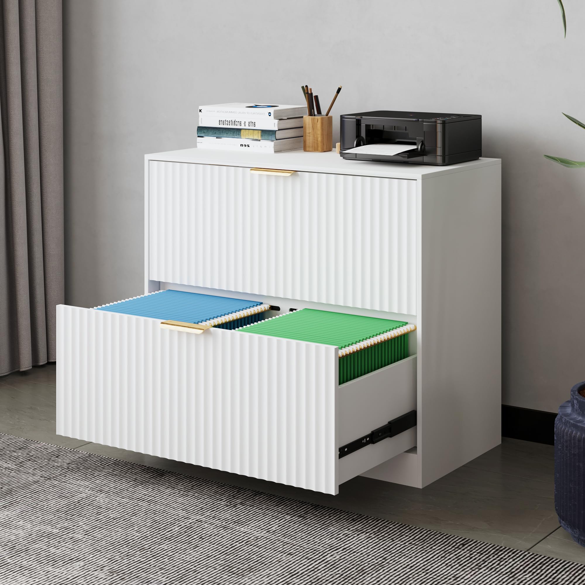 2-Drawer File Cabinet with Storage