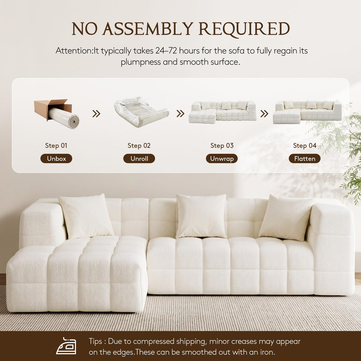 Chenille Modular Sectional Sofa with Chaise