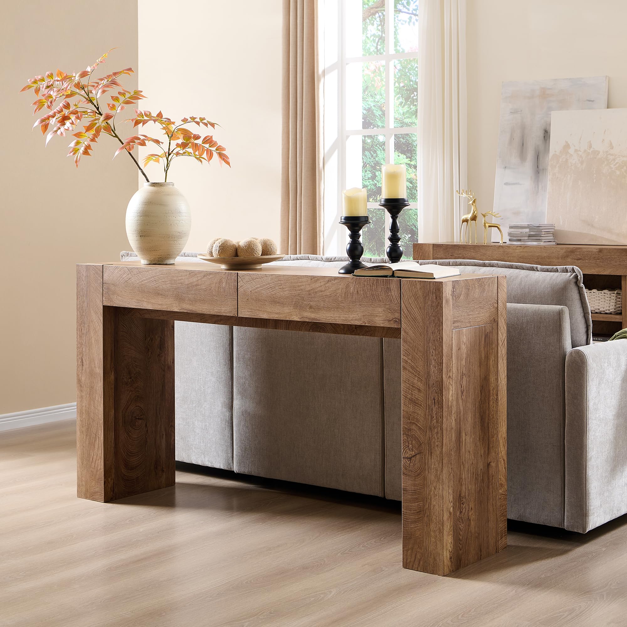 63" Entryway Console Table with Drawers