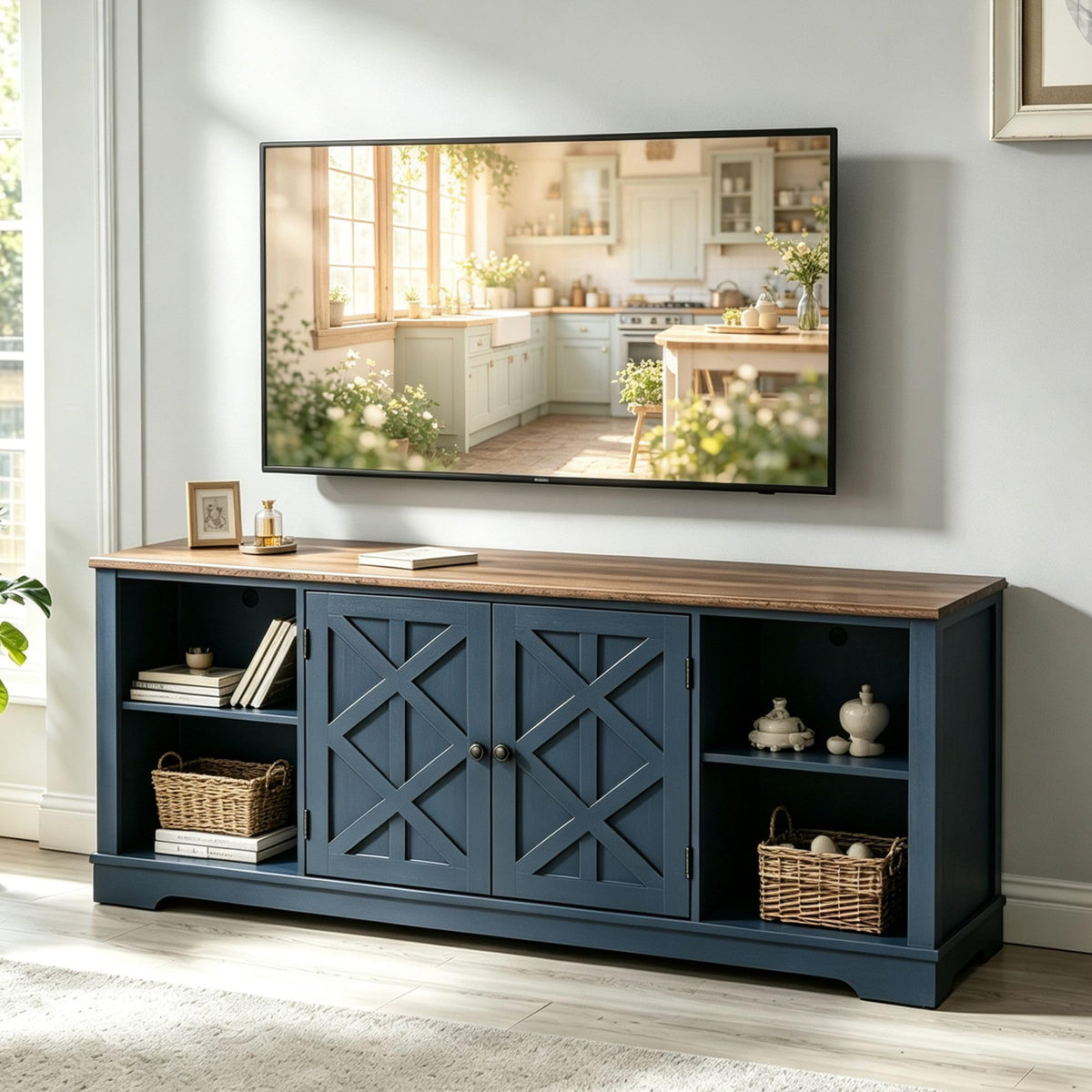 Farmhouse TV Stand with Storage
