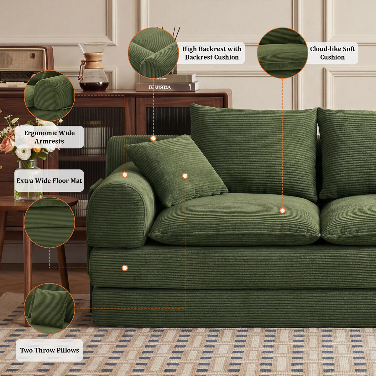 Corduroy Convertible Sofa Bed