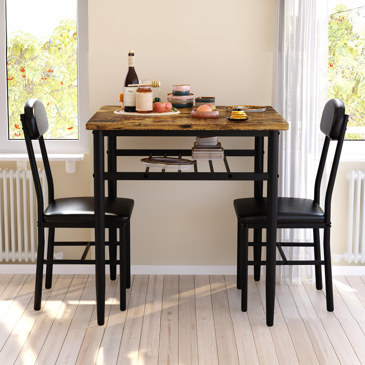 Brown 3-Piece Dining Set