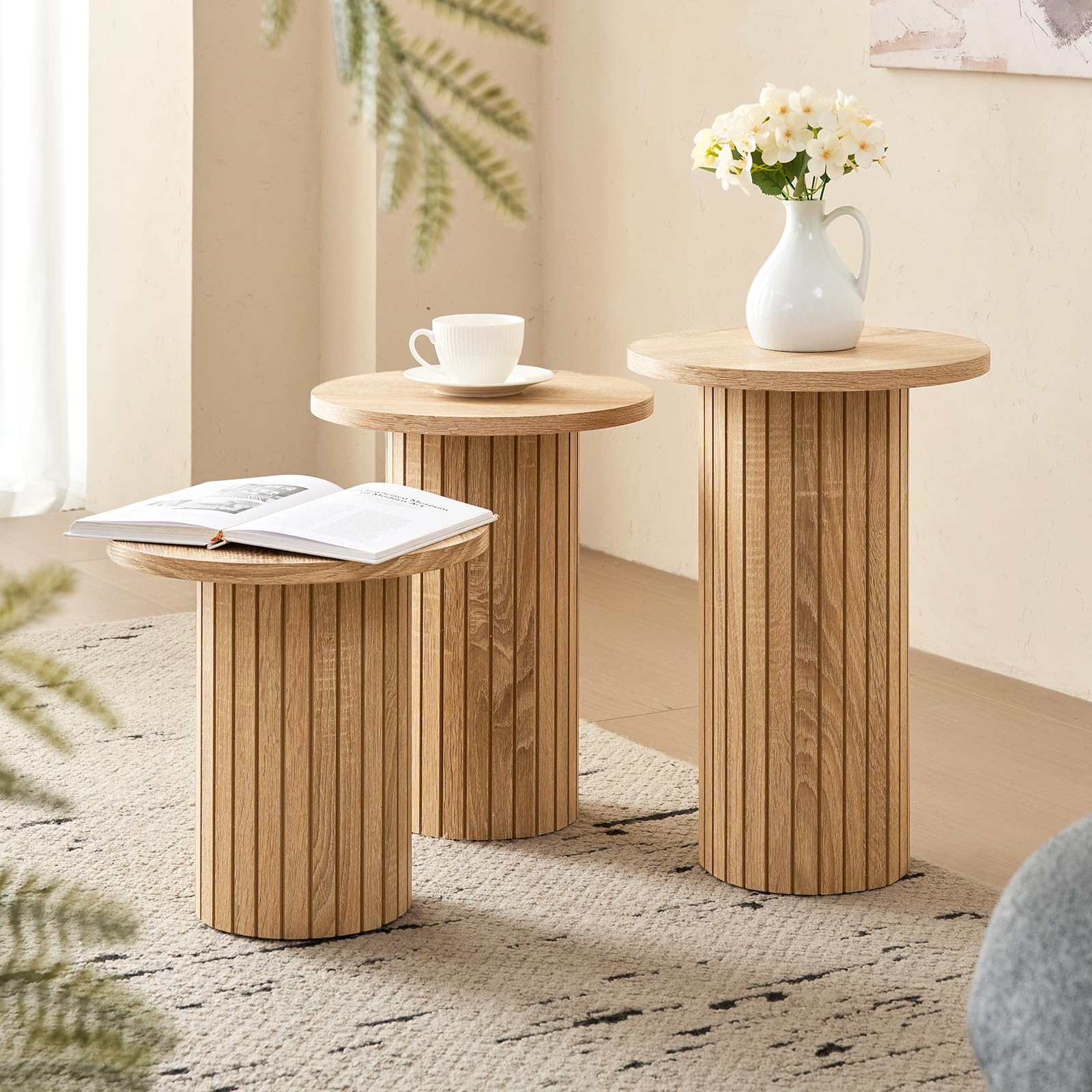Round Nesting Coffee Table Set of 3
