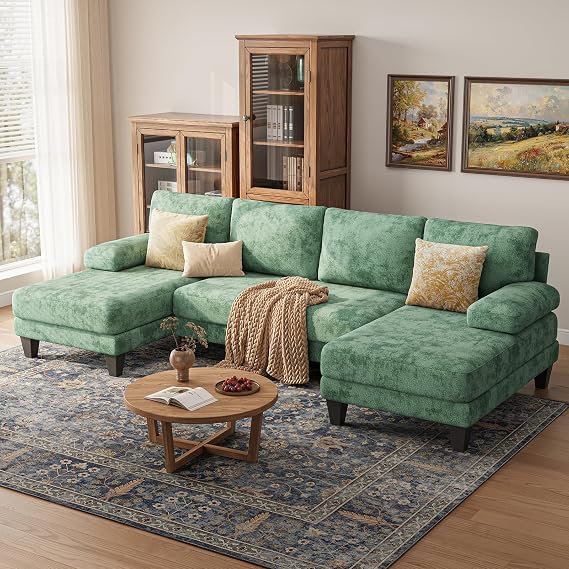 112-Inch U-Shaped Sectional Sofa
