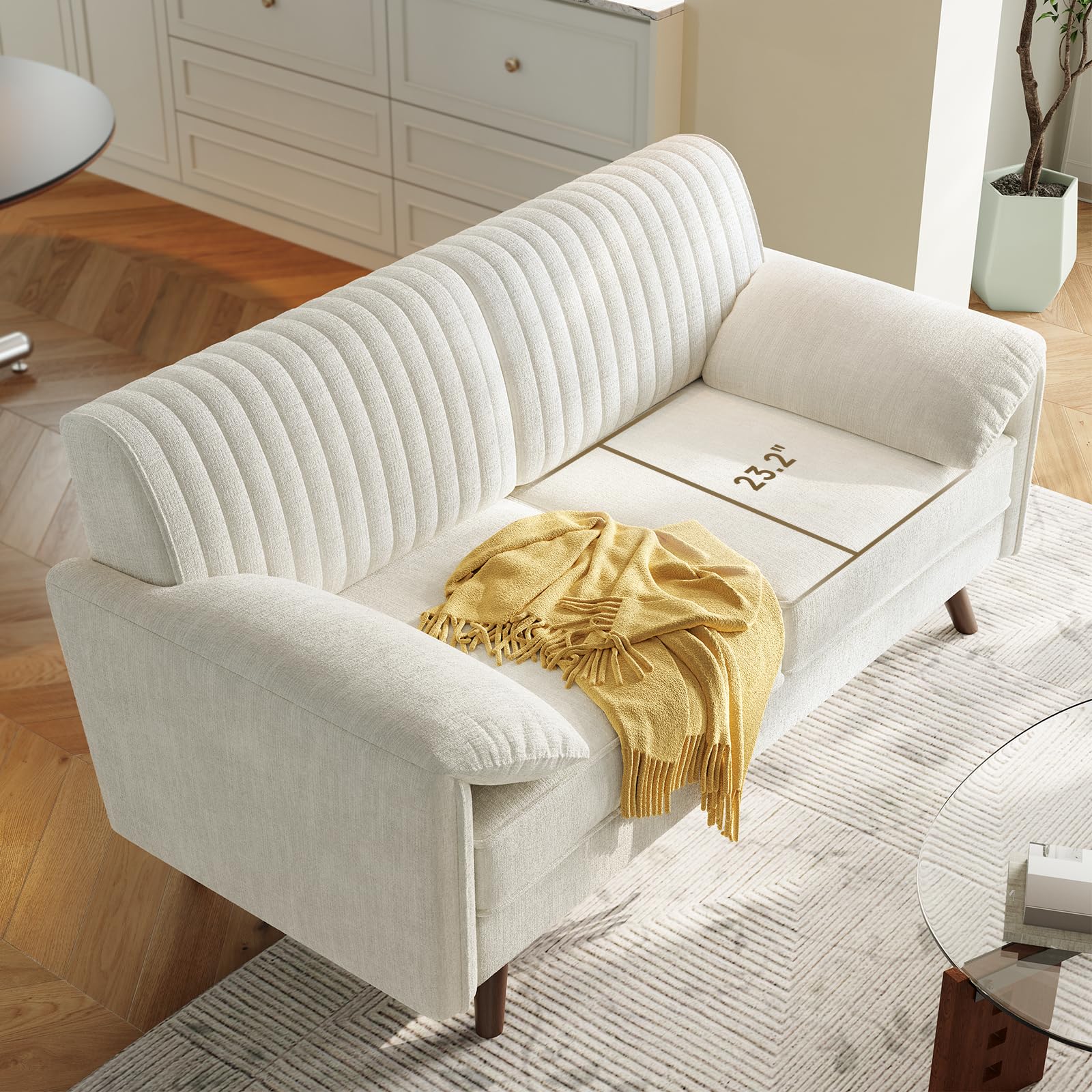 64.5" Loveseat Sofa with Padded Arms