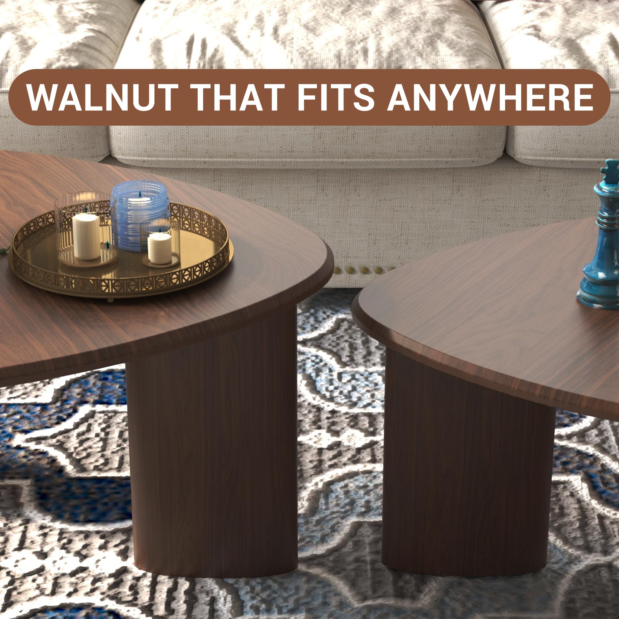 Triangular Nesting Coffee Table Set of 2