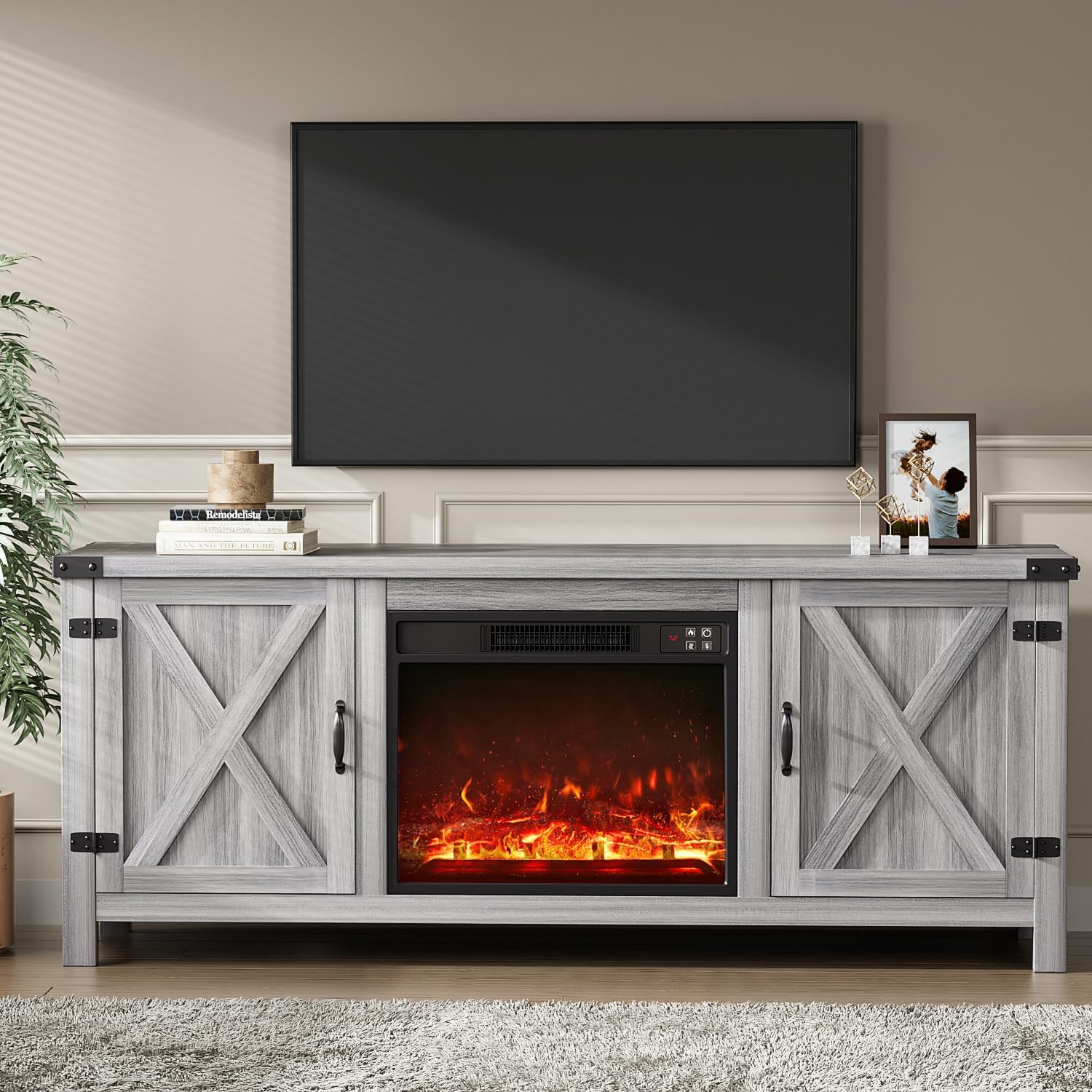 Ultra-Thin Wall-Mounted Electric Fireplace Insert