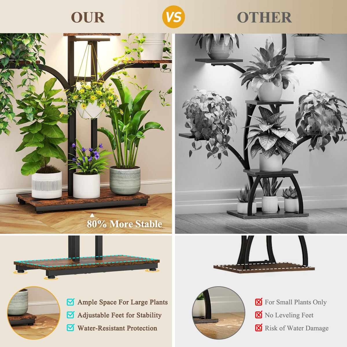 7-Tier Plant Stand with Grow Light