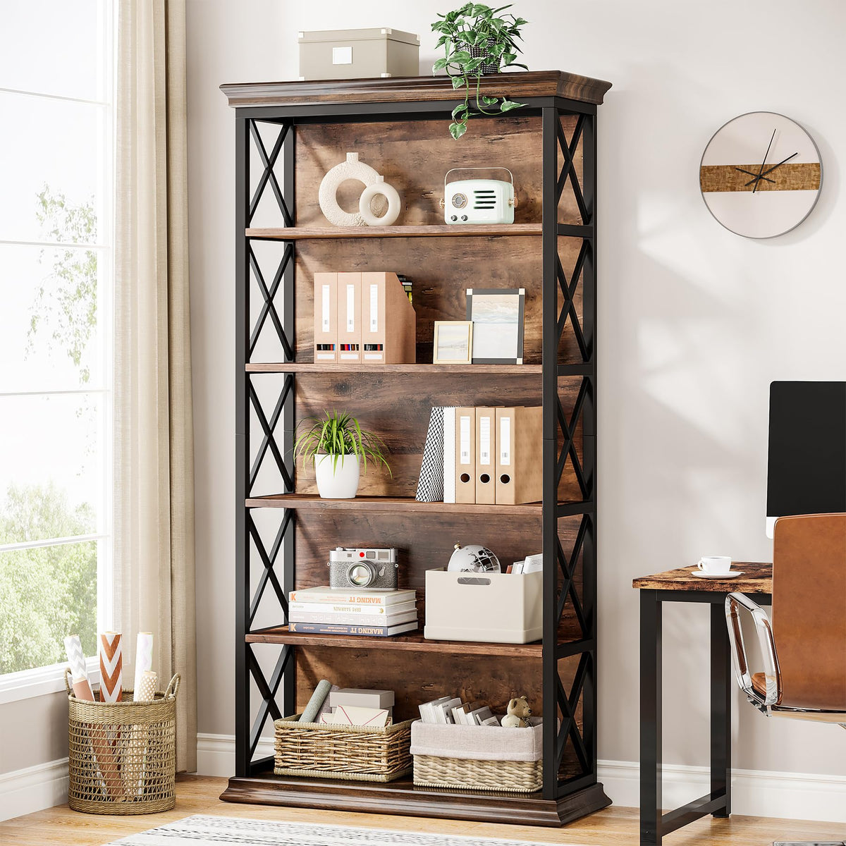 5-Shelf Industrial Bookcase