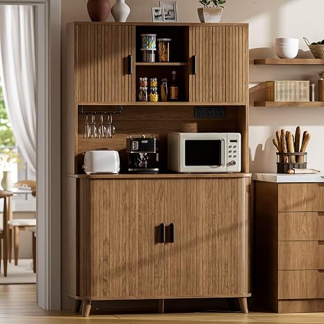71" Tall Pantry Cabinet with Rolling & Sliding Doors